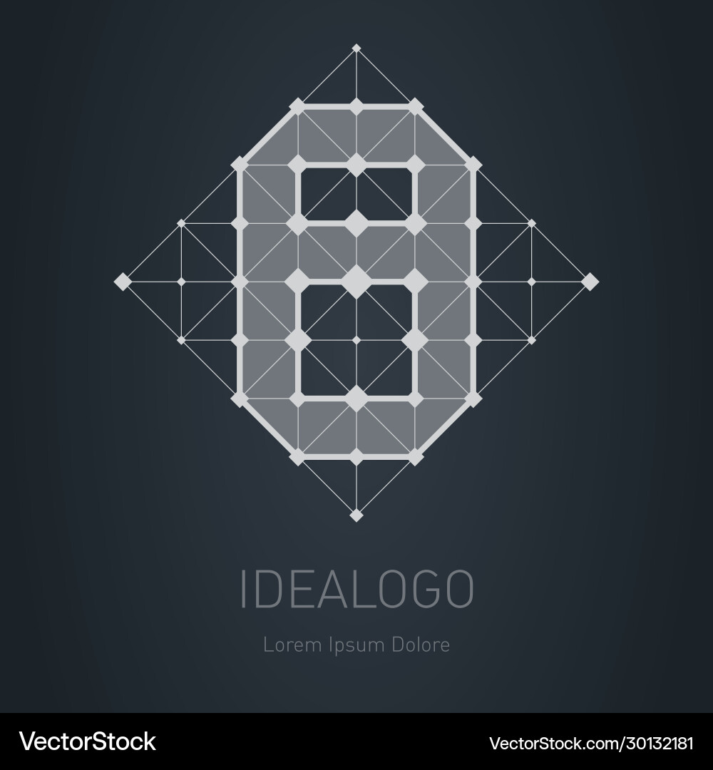 Label mit Nummer 8 Low-Poly Design Element Label mit Nummer 8 Low-Poly Design Element vektorbild