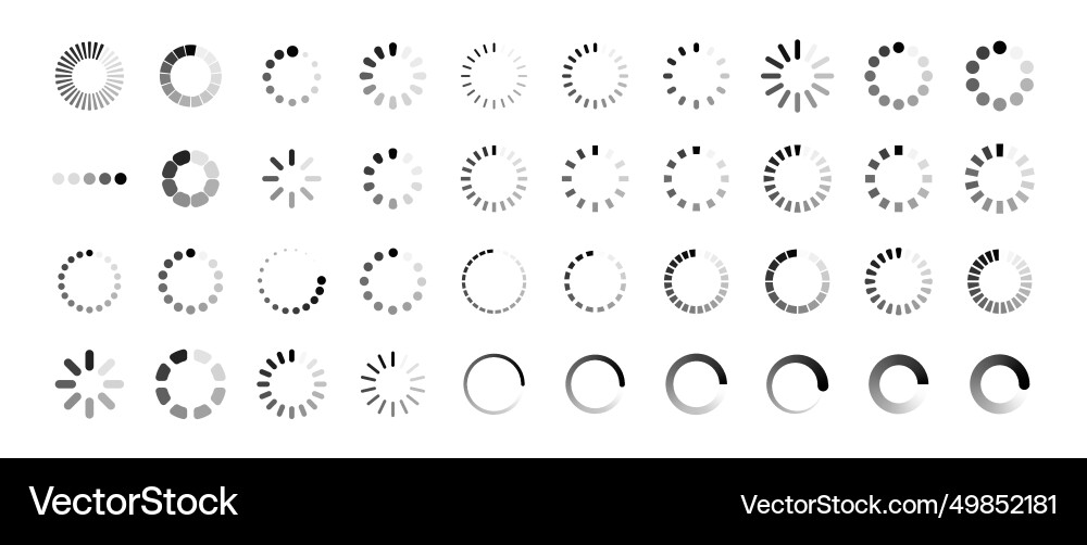 Ladesymbol-Set Pufferlader oder Preloader Ladesymbol-Set Pufferlader oder Preloader vektorbild