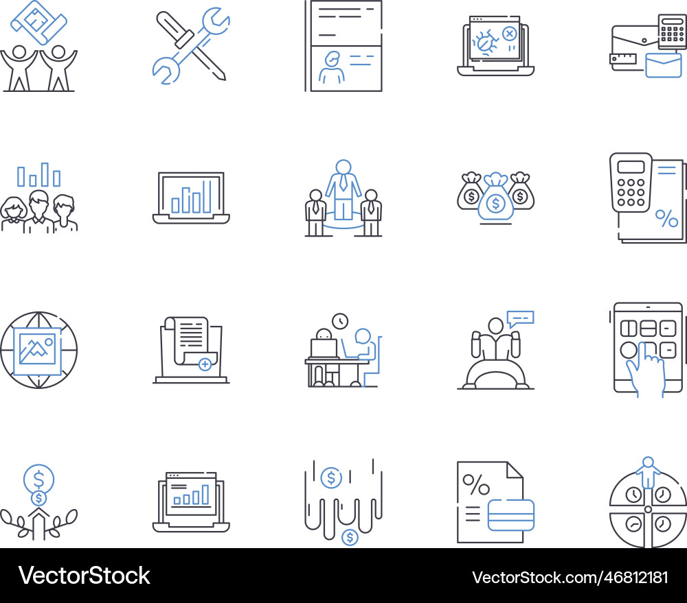 Market segmentation line icons collection Market segmentation line icons collection vector image