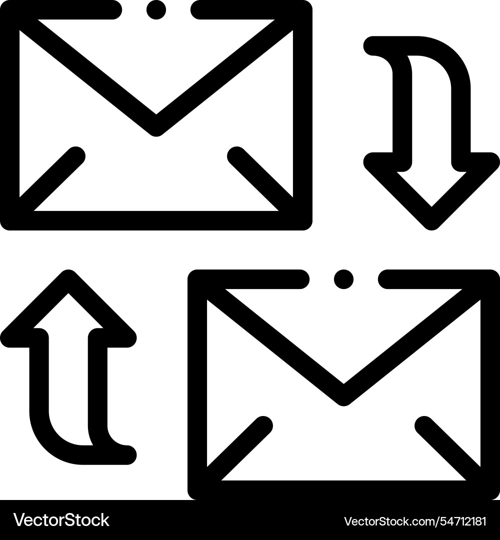 Message icon thin linear style design isolated Message icon thin linear style design isolated vector image