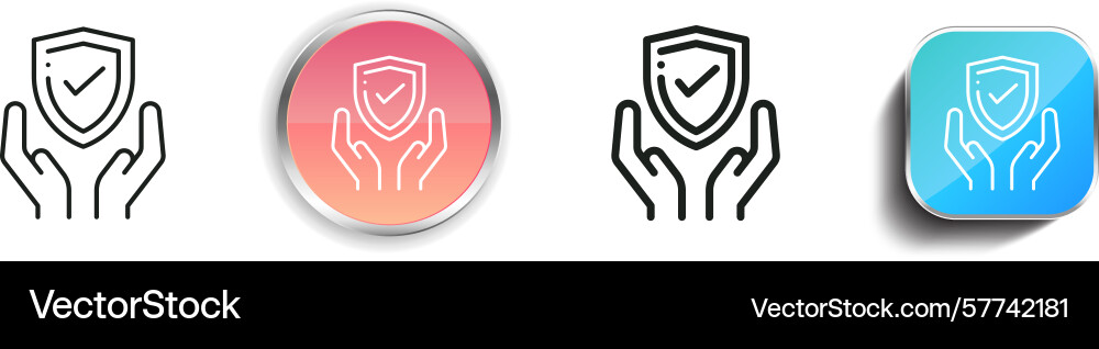 Protection icon thin linear regular and button vector image