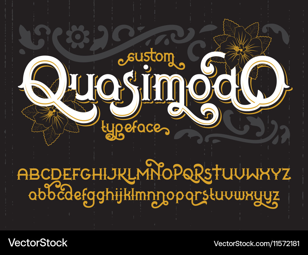 Quasimodo Retro Typeface - Golden Script vector image