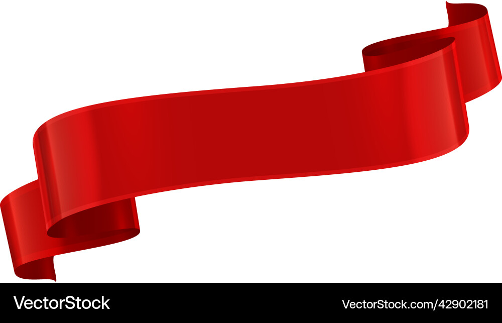 Red ribbon empty composition Red ribbon empty composition vector image