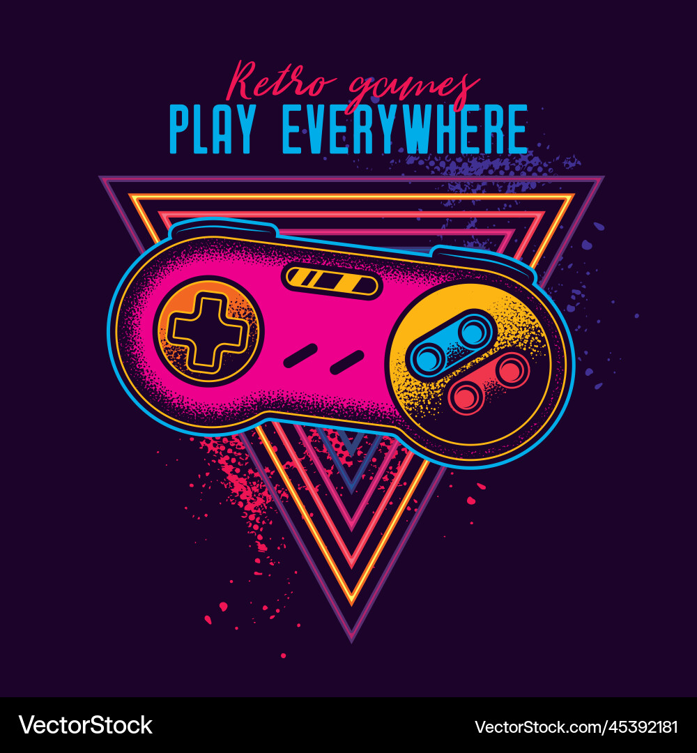 Retro gamepad from 8-bit consoles vector image
