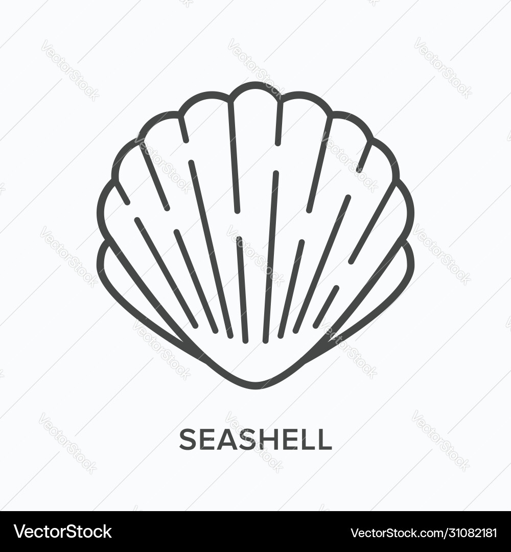 Seashell line icon outline Royalty Free Vector Image