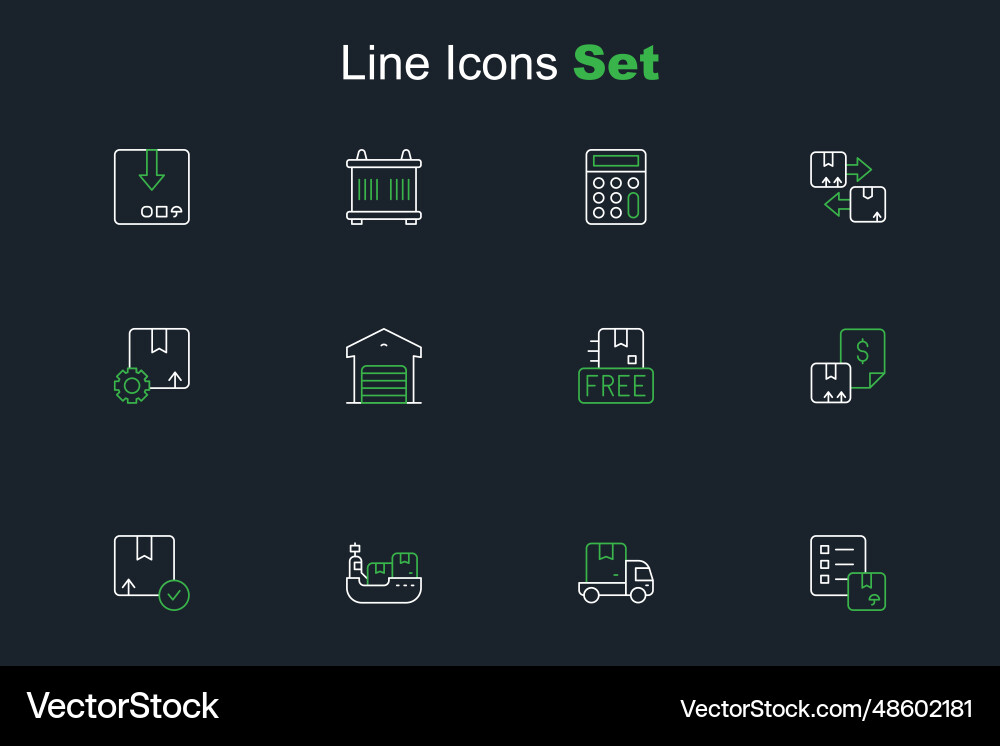 Set line verification of delivery list Set line verification of delivery list Vector Image