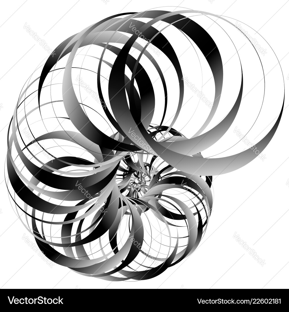 Snail helix made of inward rotating circles Vector Image