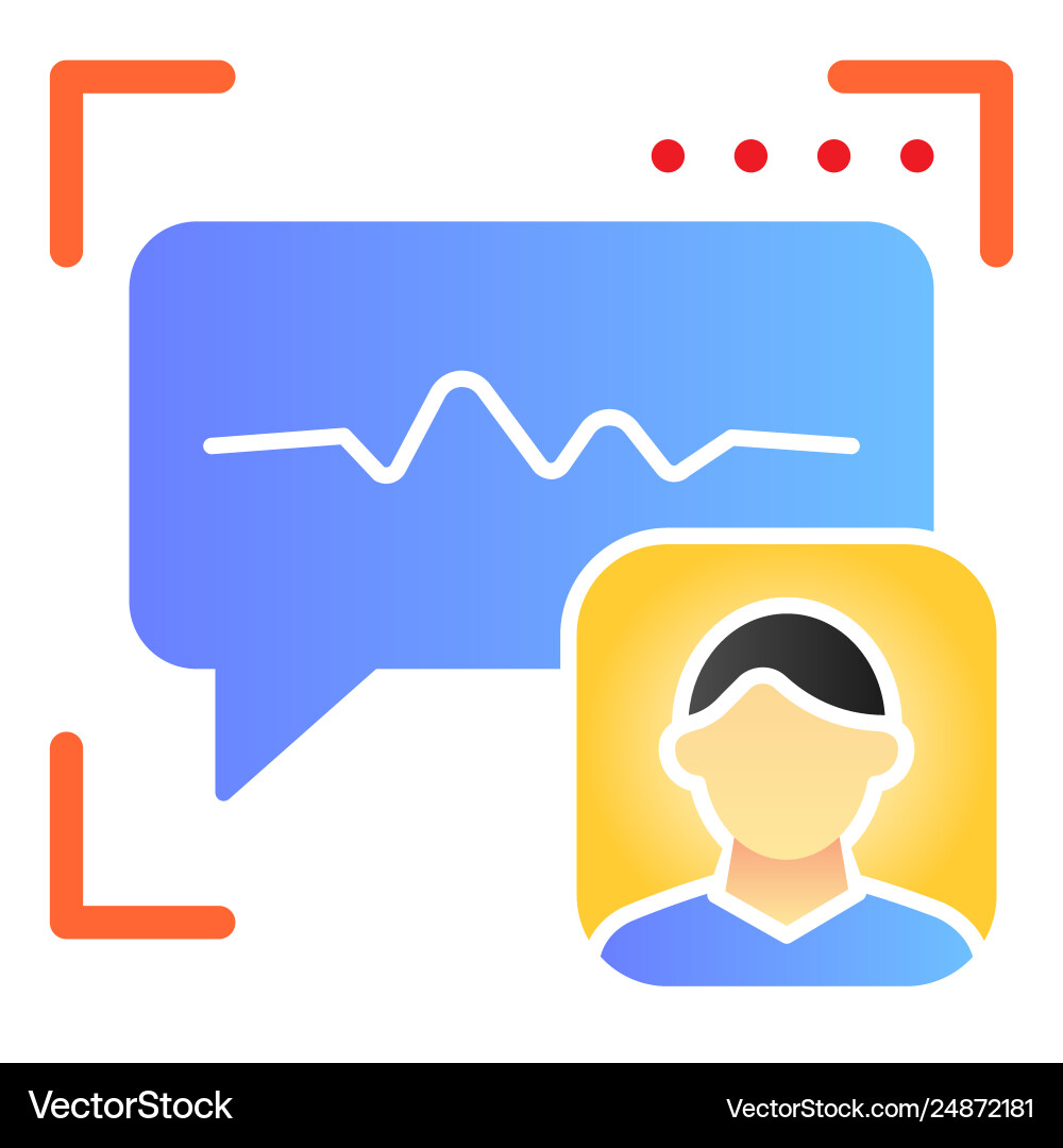 Sound recognition flat icon voice authentication Sound recognition flat icon voice authentication vector image