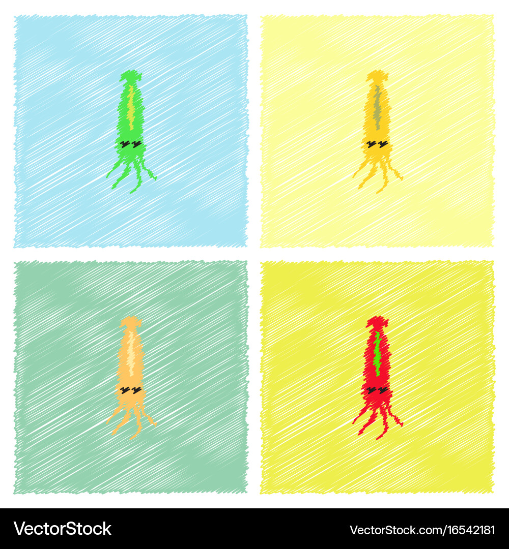Squid icon simple of in hatching style Vector Image