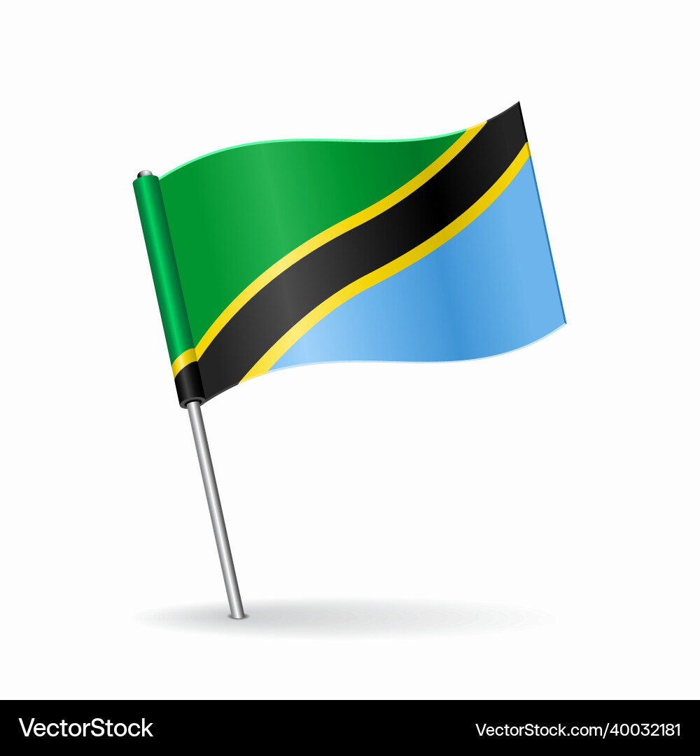 Tanzanian Flag Map Pointer vector image