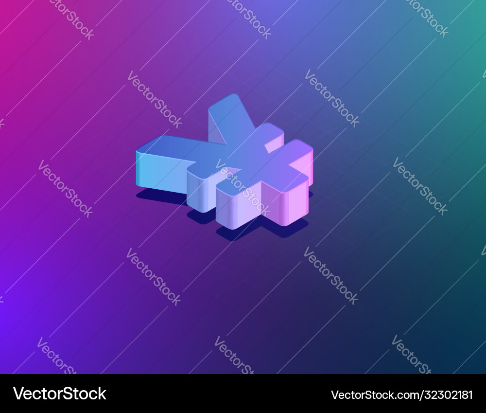 Three dee tech font yuanjen sign character Three dee tech font yuanjen sign character Vector Image