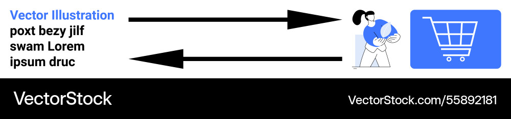 Two-way customer interaction process with shopping vector image
