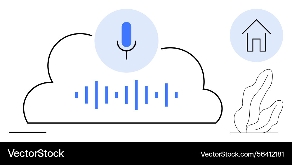 Voice recognition and smart home integration Voice recognition and smart home integration vector image