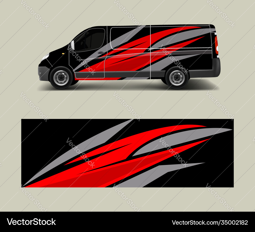 Abstract Cargo Van Stripes Vector Image