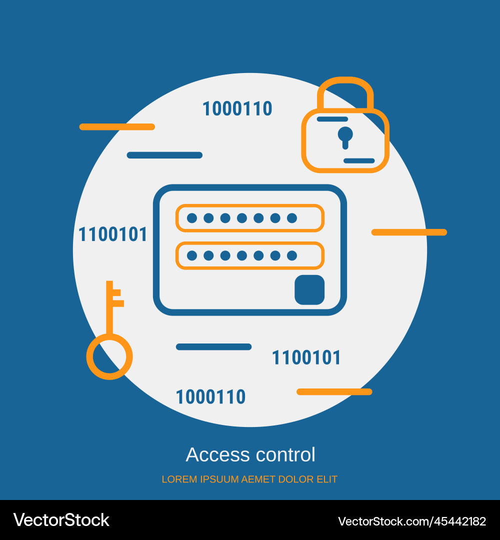 Access control computer security concept Access control computer security concept Vector Image