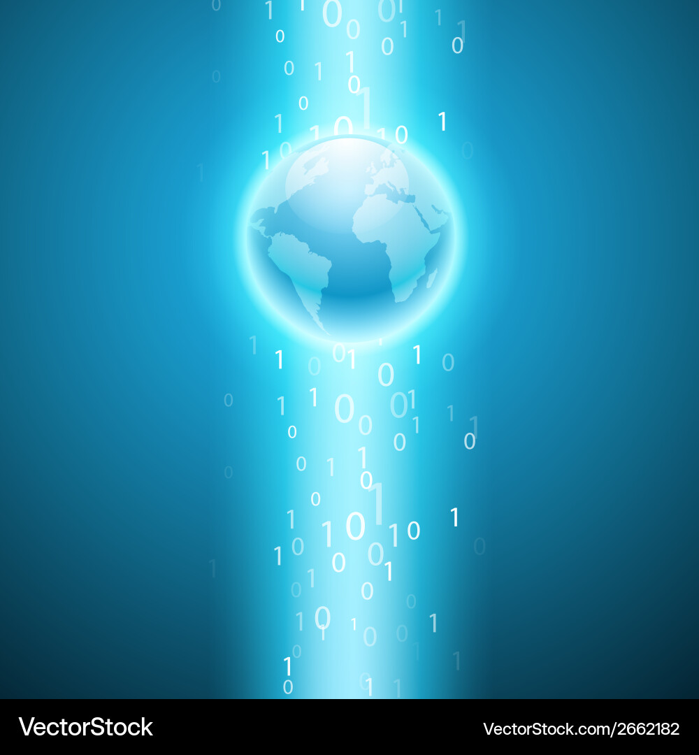 Binary Code Globe Stream vector image