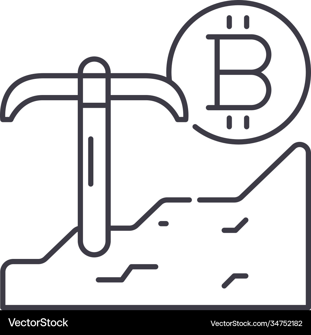 Blockchain mining icon linear isolated Blockchain mining icon linear isolated vector image