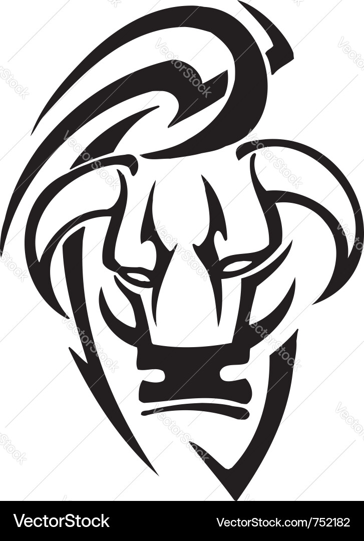 Bull in tribal style - image vector image