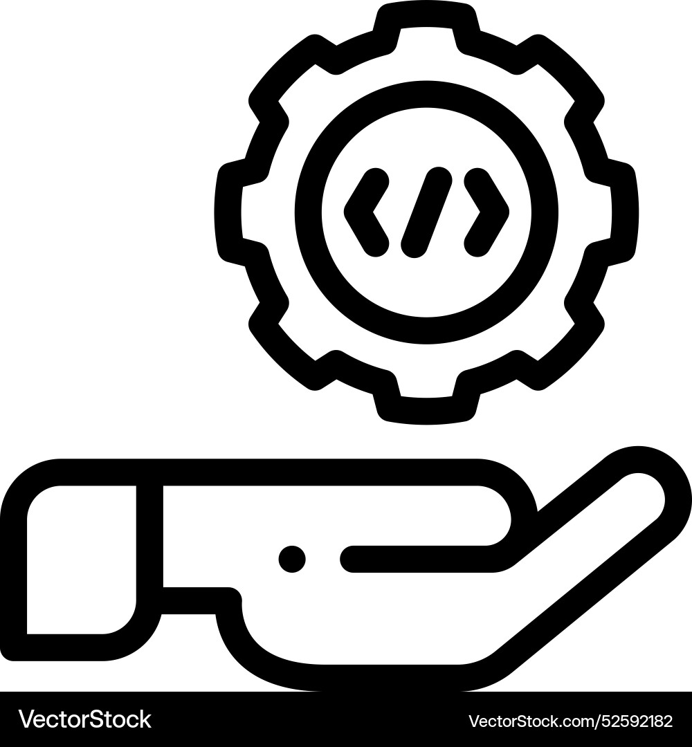 Coding icon thin linear style design isolated Coding icon thin linear style design isolated vector image