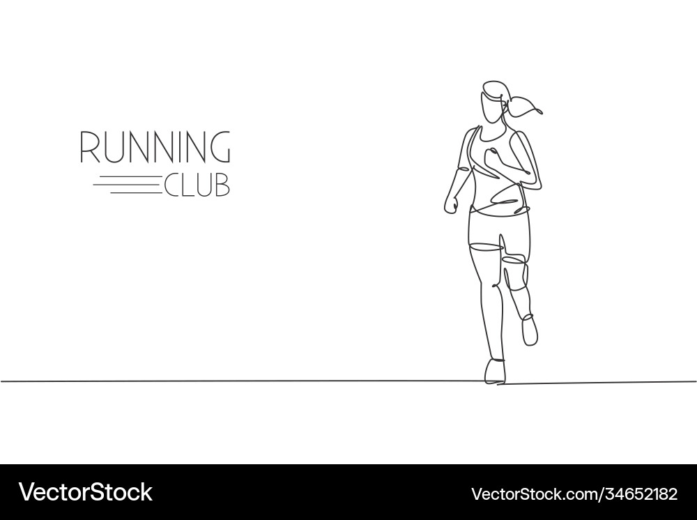 Continuous Line Runner vector image