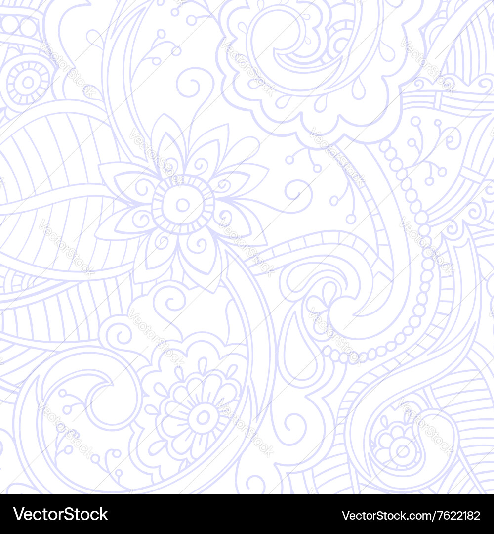 Floral Doodle Pattern Background Vector Image
