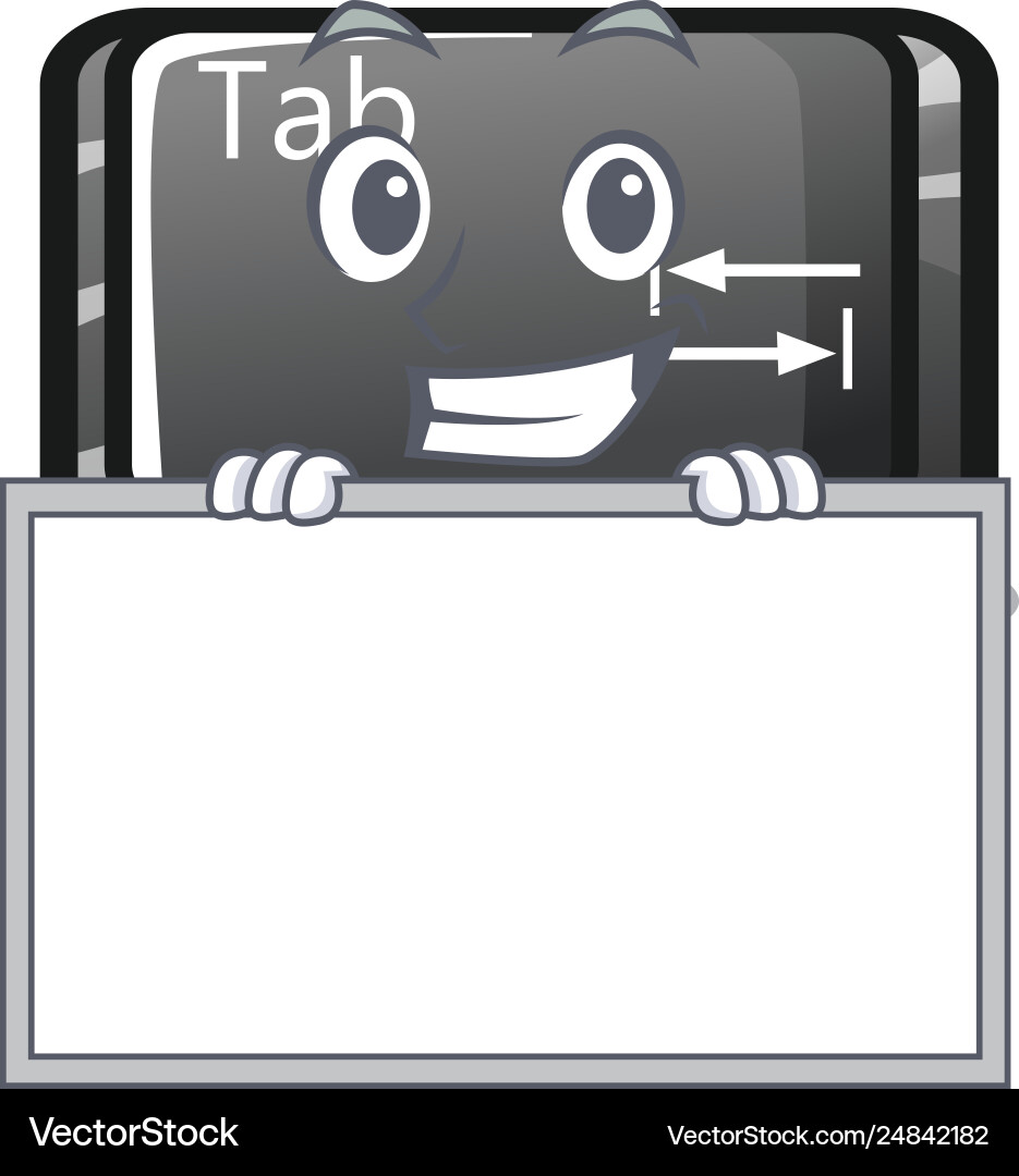 Grinning with board tab button installed vector image