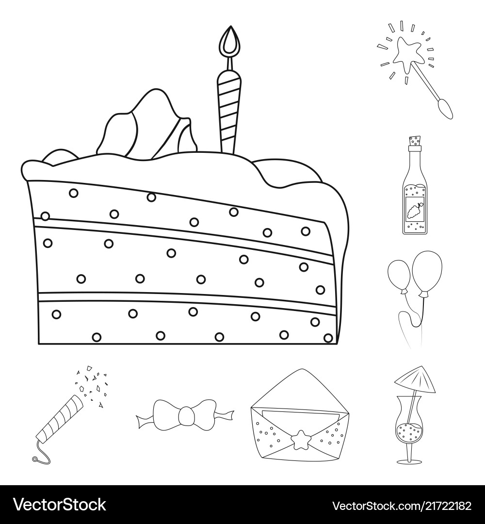 Isolated object of party and birthday symbol Isolated object of party and birthday symbol Vector Image