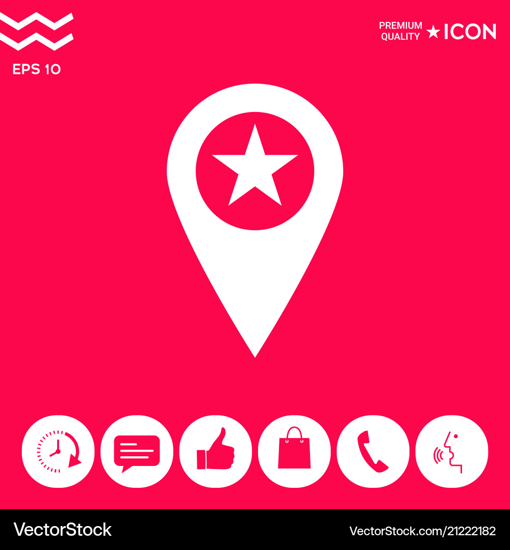 Map pointer with star Map pointer with star vector image