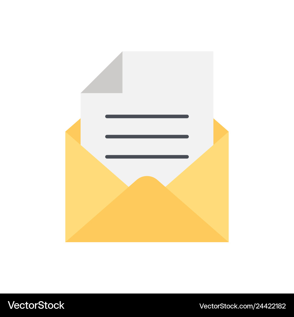Open Envelope with Document Icon vector image