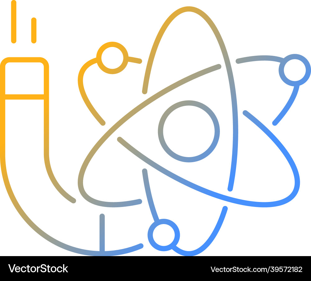 Physics gradient linear icon Physics gradient linear icon vector image