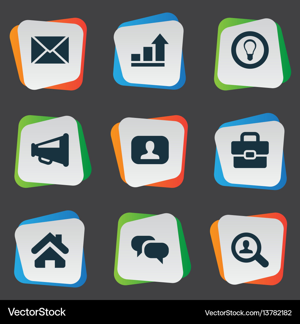 Set of simple business icons Vector Image