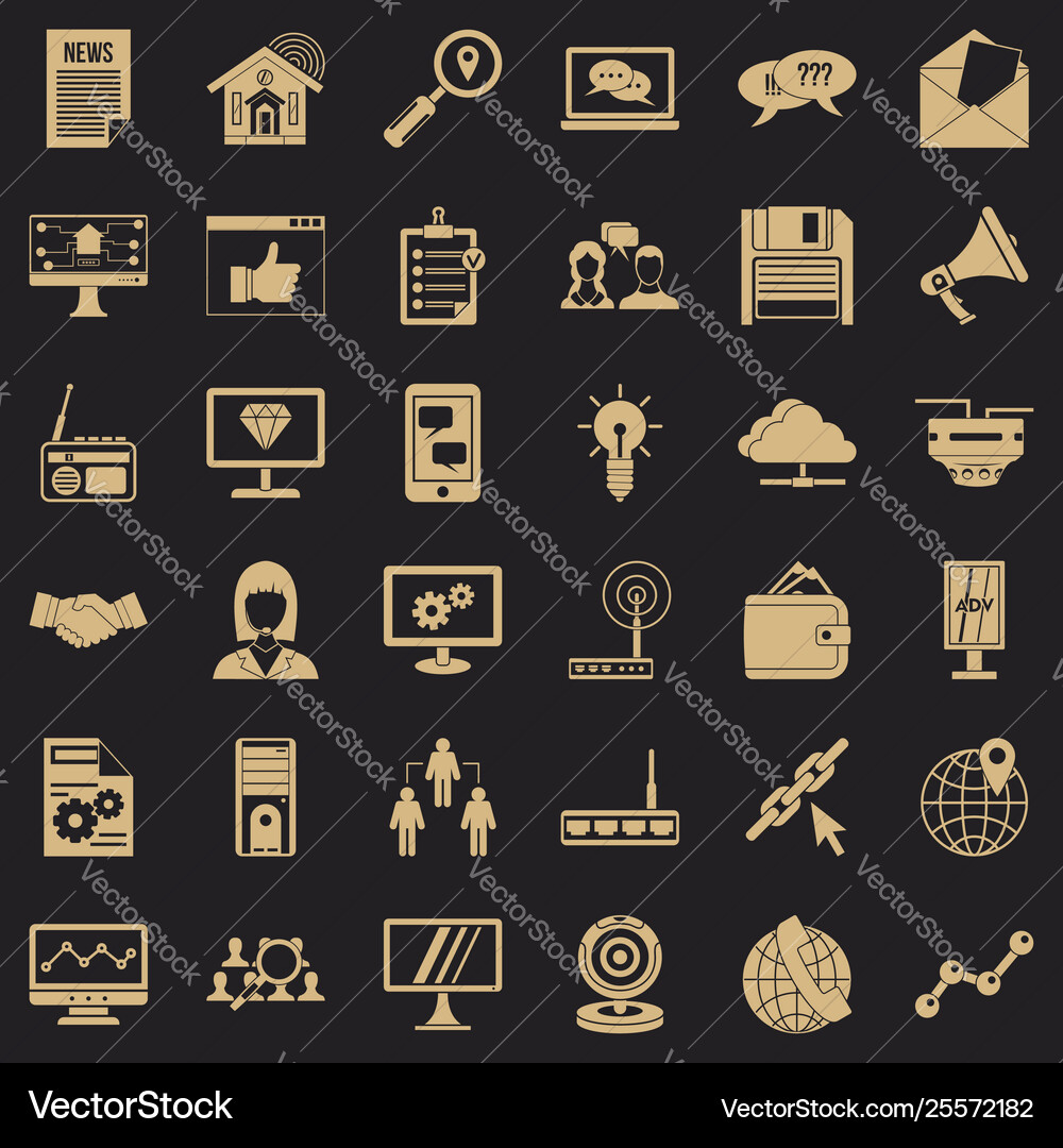 Support icons set simple style Support icons set simple style vector image
