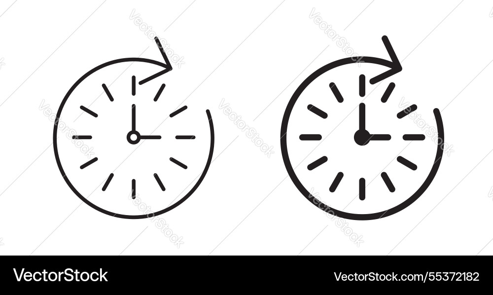 Time forward icon set in thin line for web Time forward icon set in thin line for web vector image