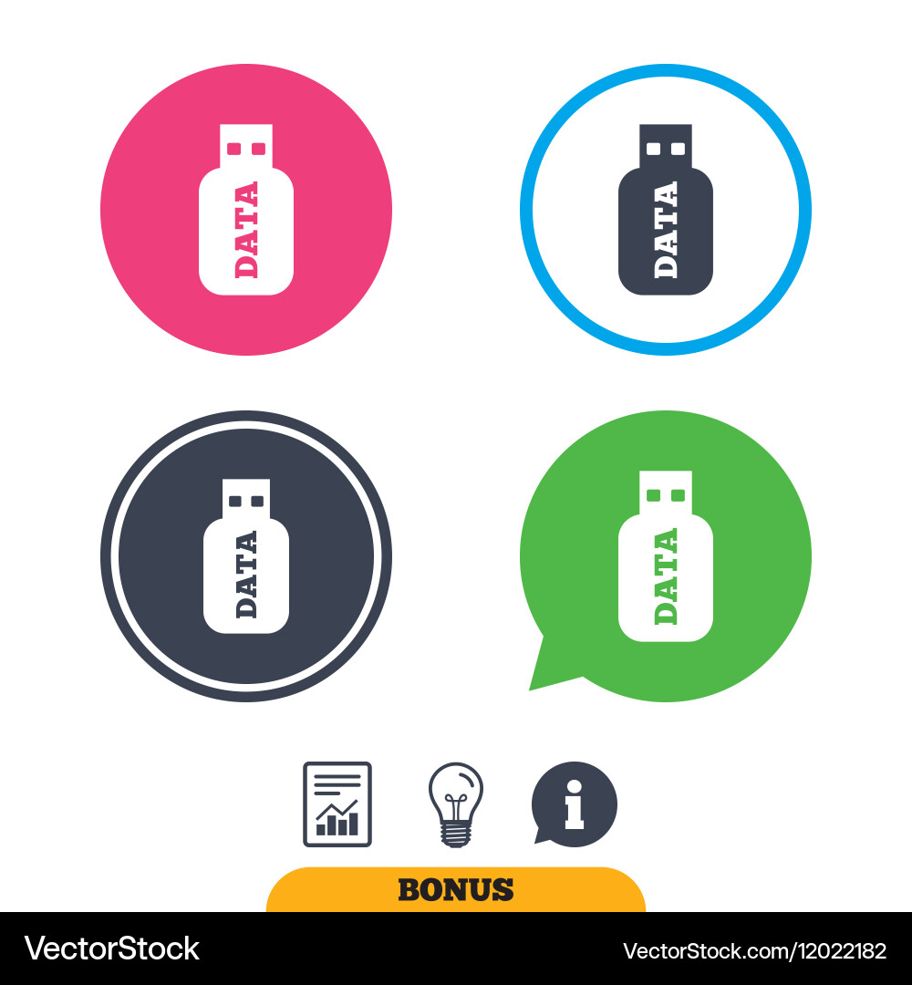 Usb stick sign icon flash drive button Vector Image