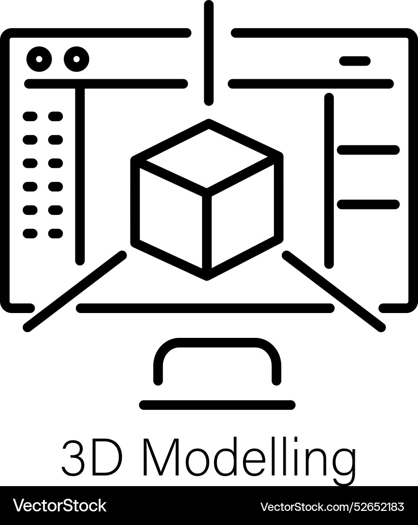 3d modeling Vector Image