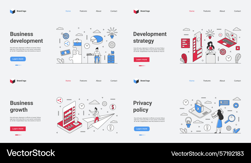 A versatile business development web template A versatile business development web template vector image