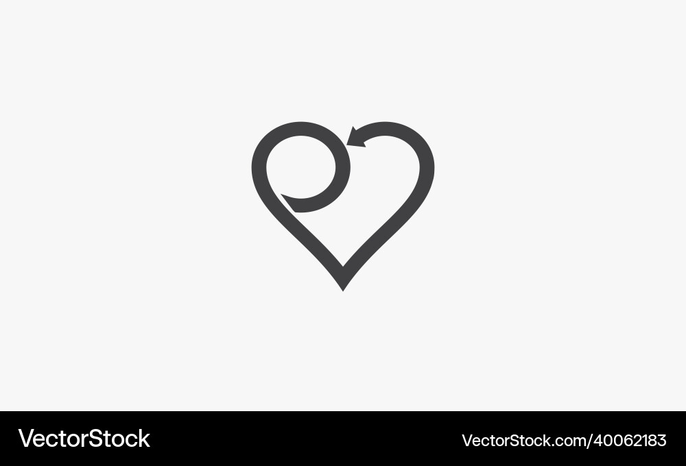 Abstract heart letter p logo concept isolated Abstract heart letter p logo concept isolated vector image