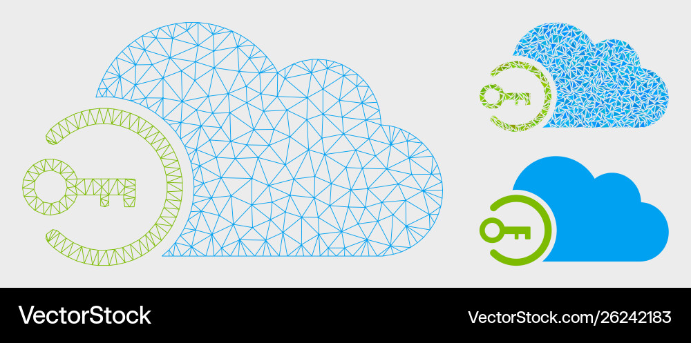 Cloud login mesh wire frame model Cloud login mesh wire frame model vector image