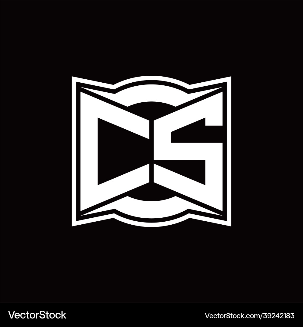 Cs logo monogram with abstract shape design vector image