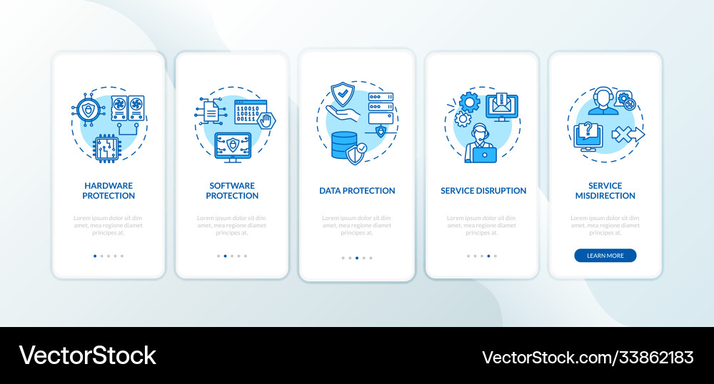 Cybersecurity components onboarding mobile app Cybersecurity components onboarding mobile app vector image