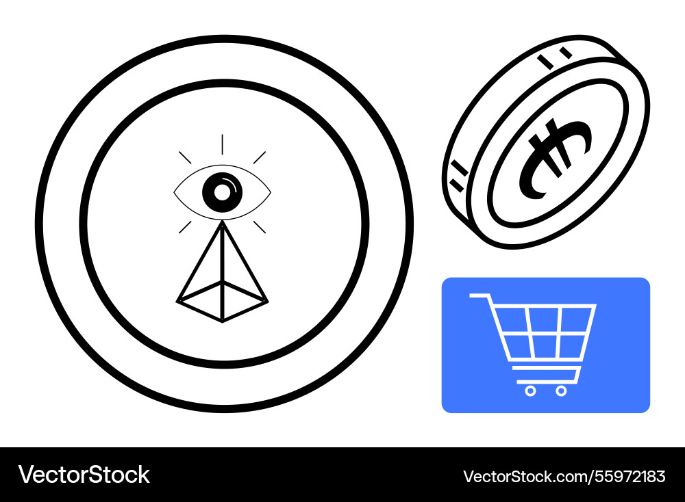 Digital currency concepts featuring blockchain Digital currency concepts featuring blockchain vector image