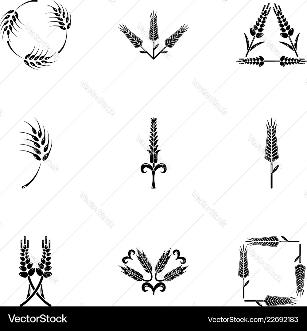 Flake icons set simple style Flake icons set simple style Vector Image