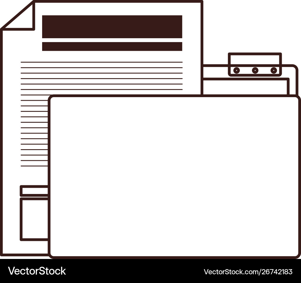Folder with file sheet in white background vector image