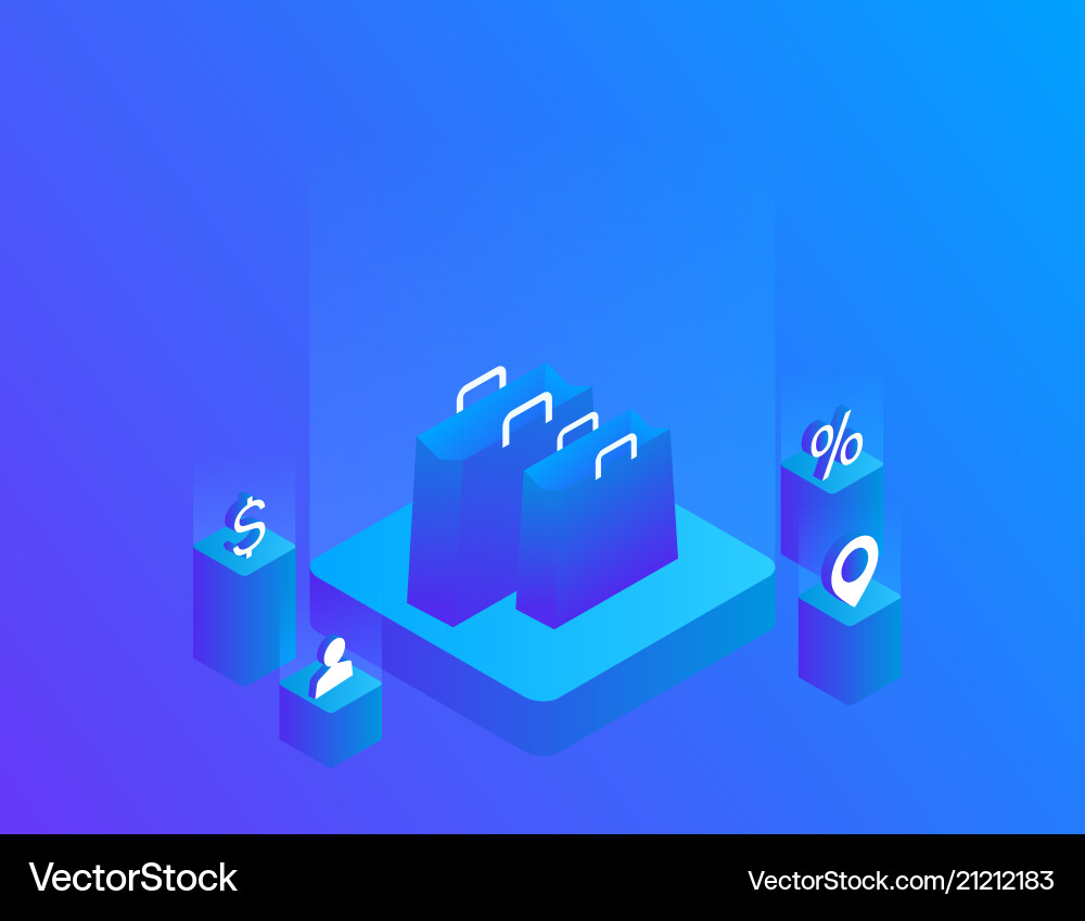 Image of a three dimensional shopping bag Vector Image