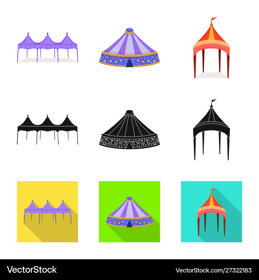 Isolated object roof and folding symbol set Isolated object roof and folding symbol set vector image