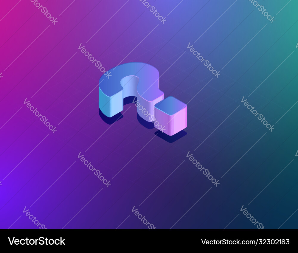 Isometric Question Mark Font Vector Image
