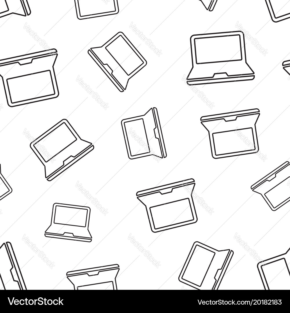 Laptop computer seamless pattern background vector image
