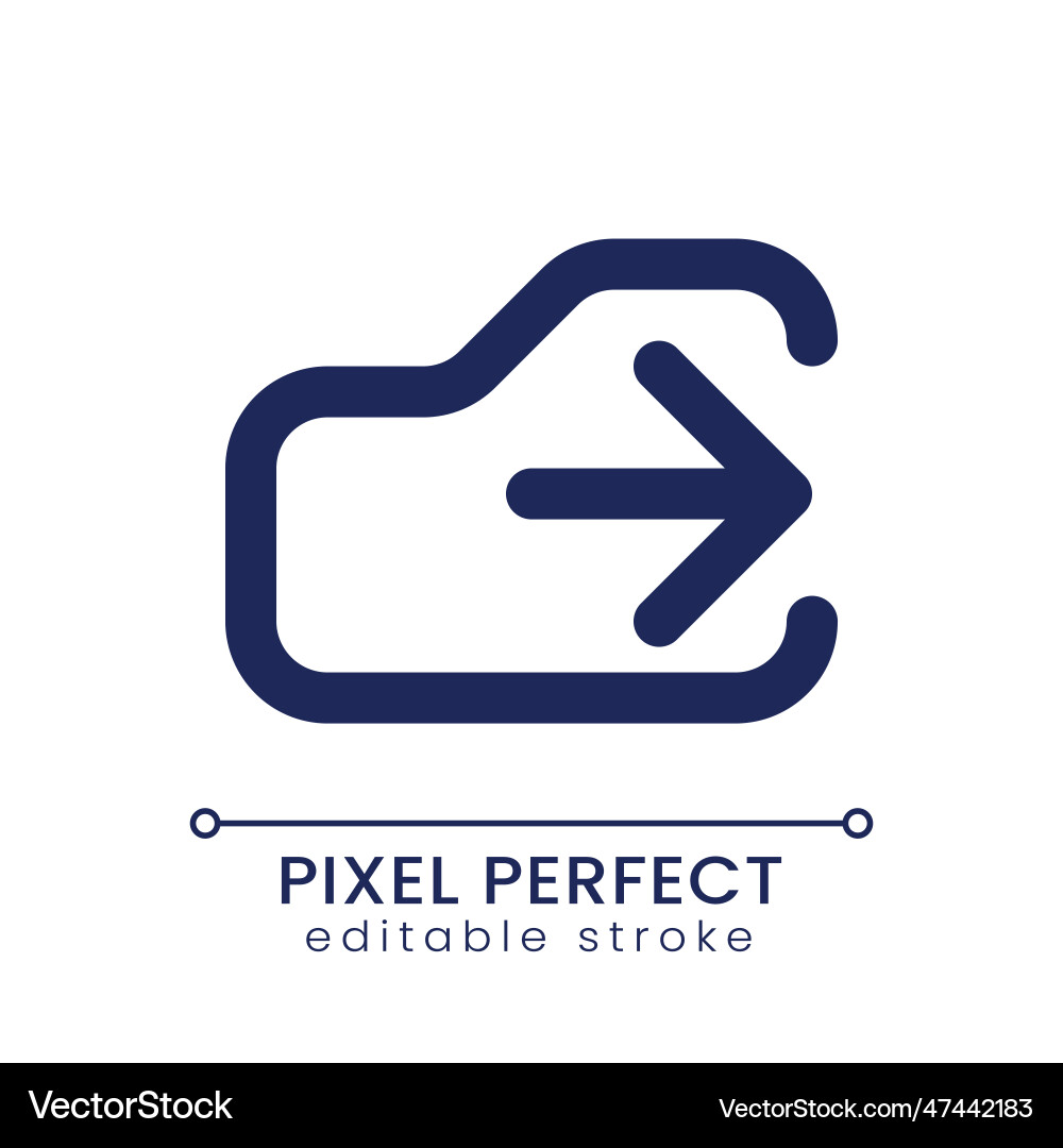 Logout pixel perfect linear ui icon vector image