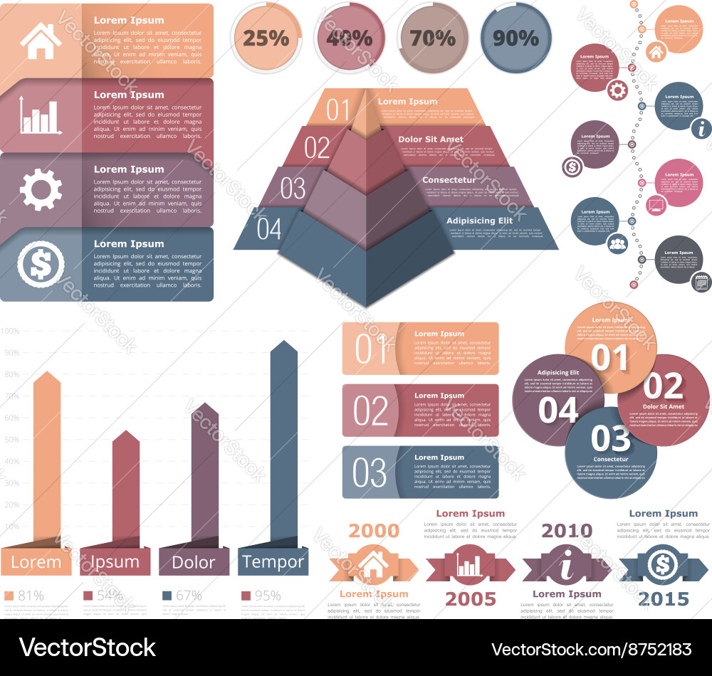 Process & Data Diagram Elements vector image