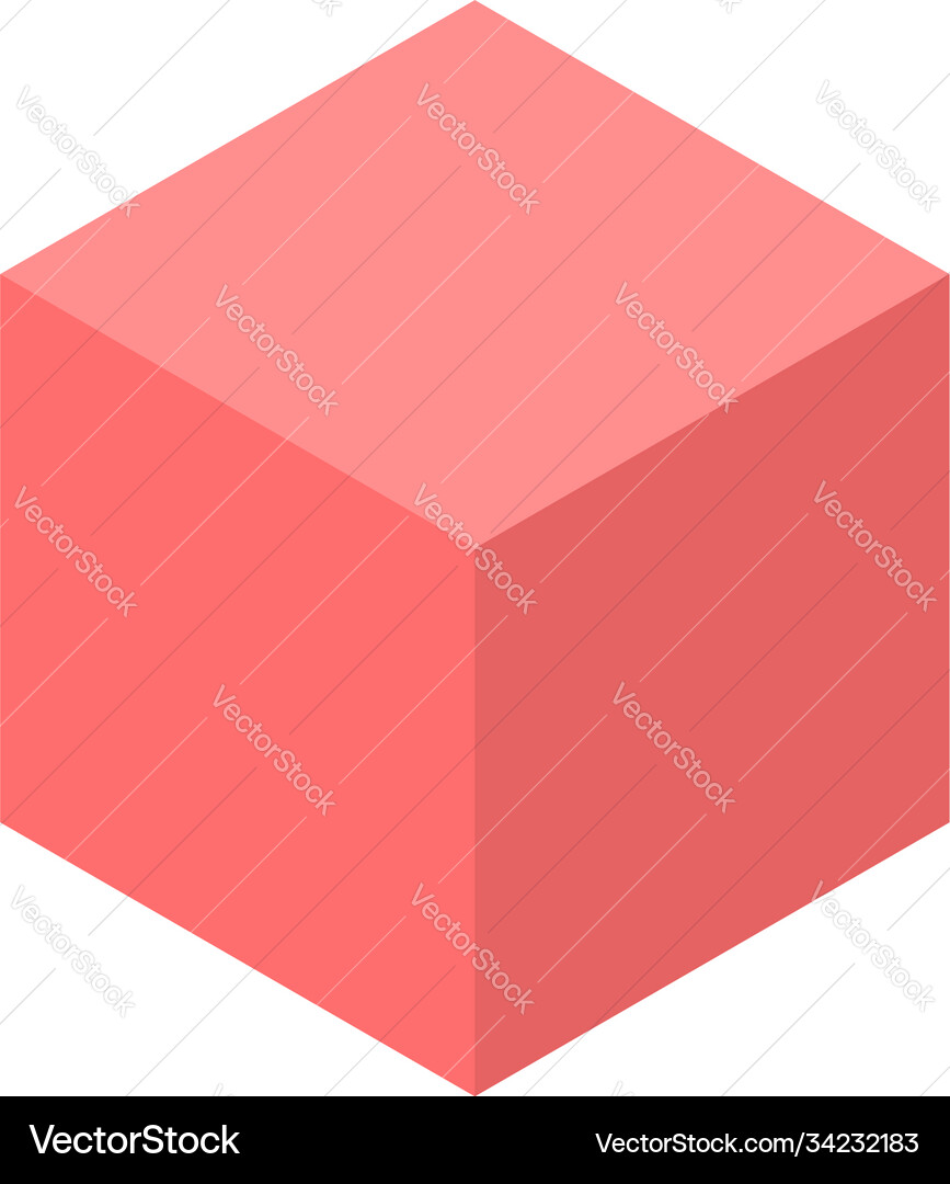 Red cube icon isometric style Red cube icon isometric style vector image